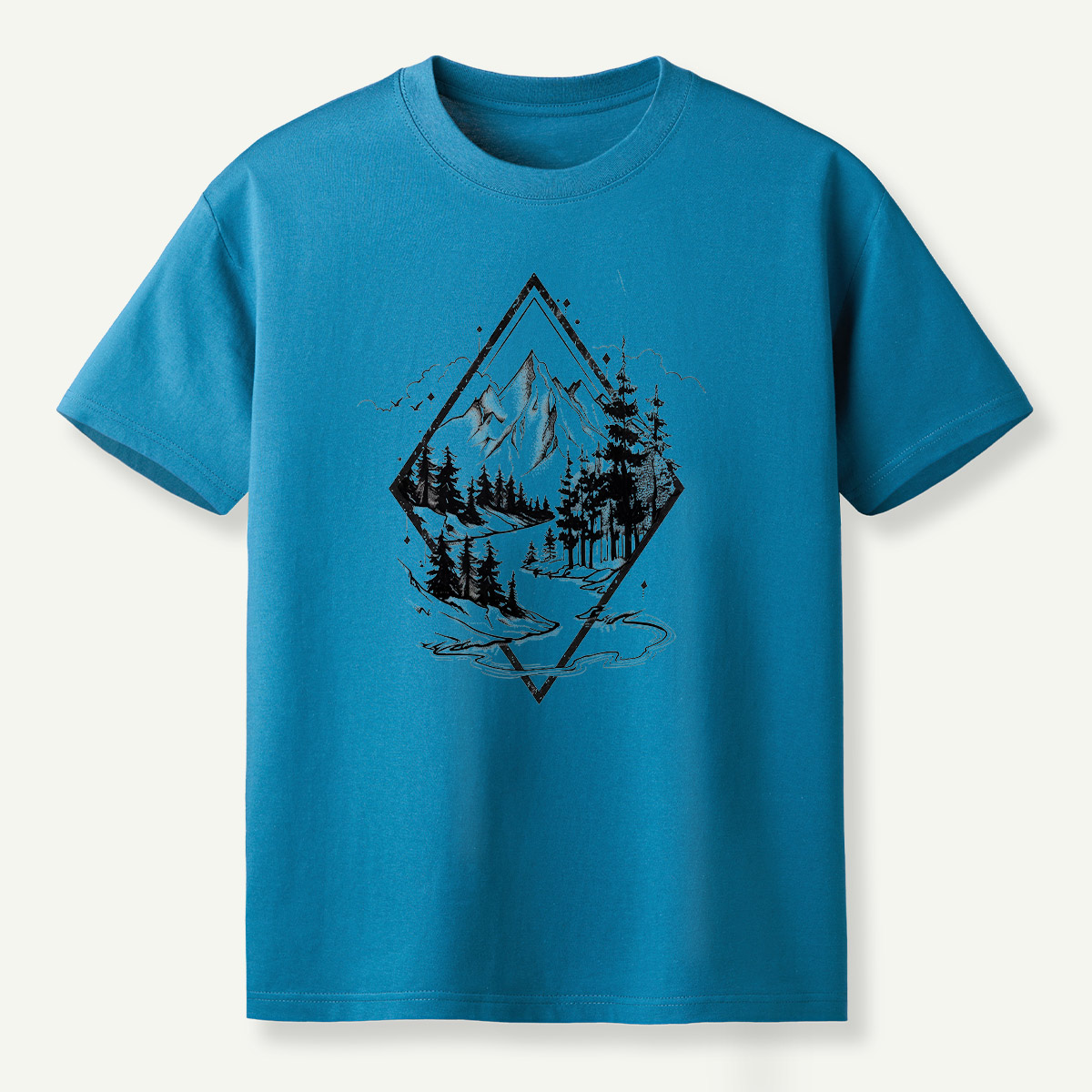 Mountain Forest Diamond Landscape T-Shirt