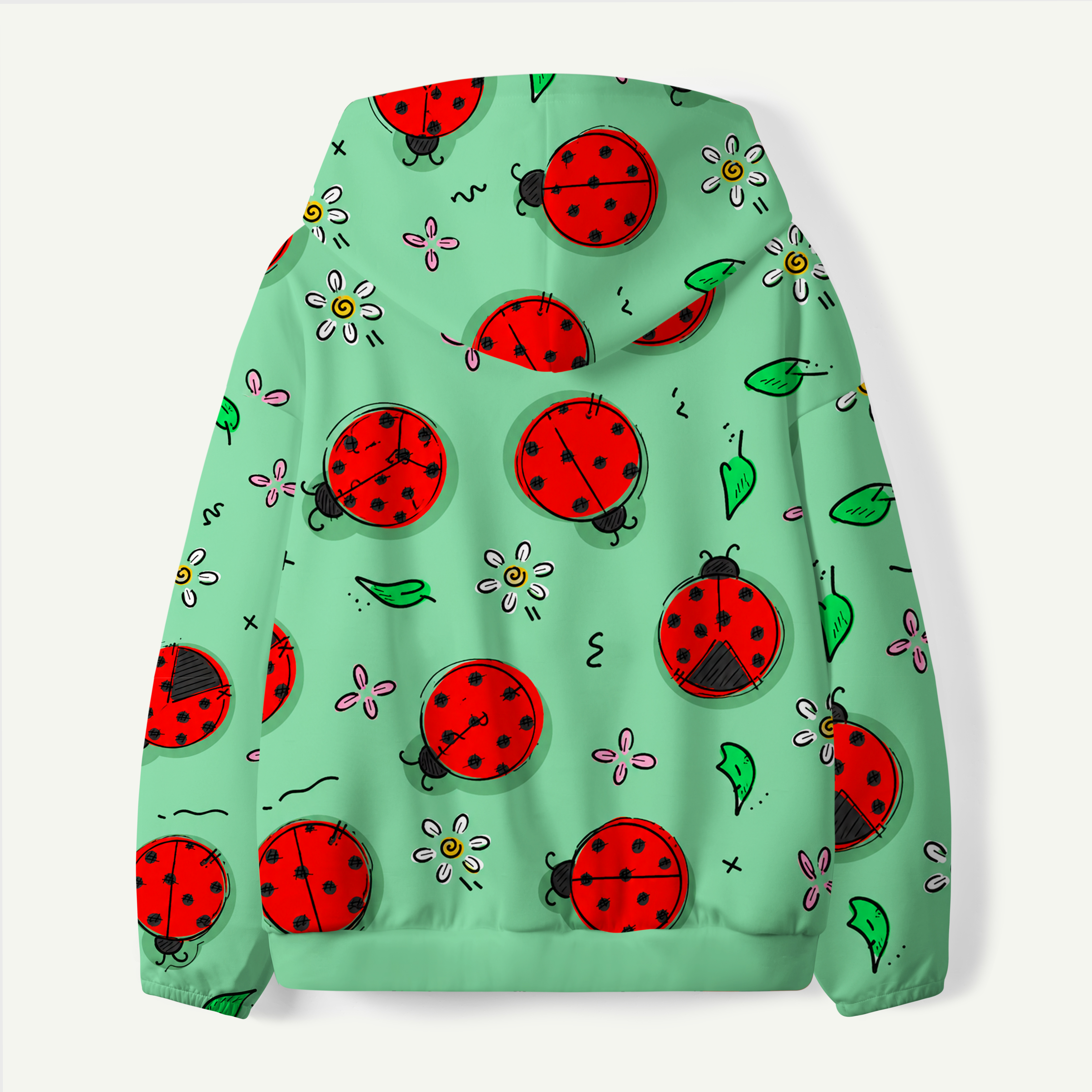Ladybug Garden Pattern Kids All-over Printed Hoodie