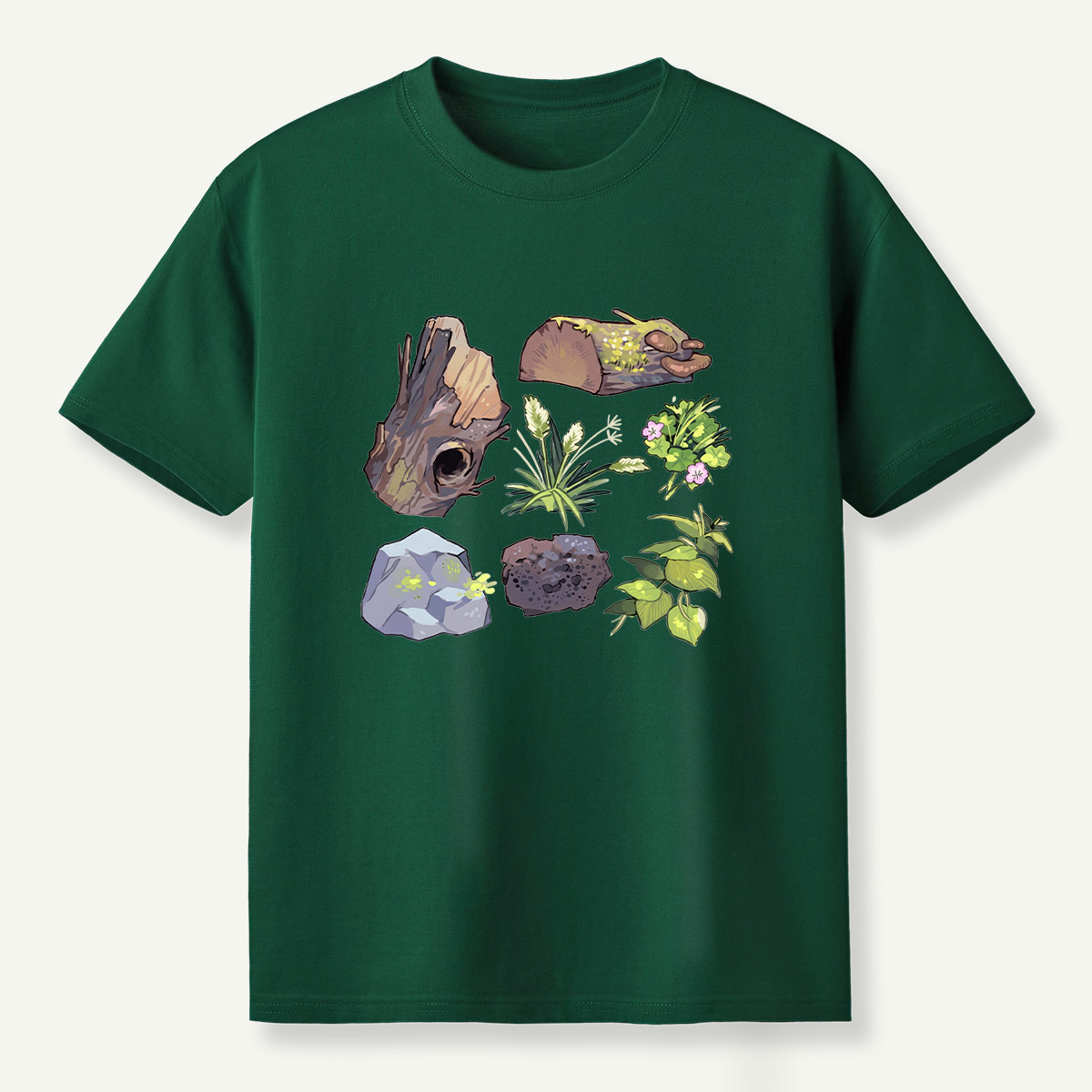 Woodland Moss Rock Nature Collection T-Shirt