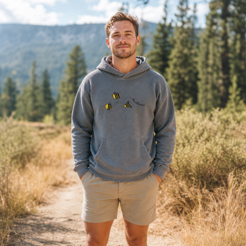 Bee Different Washed Hoodie