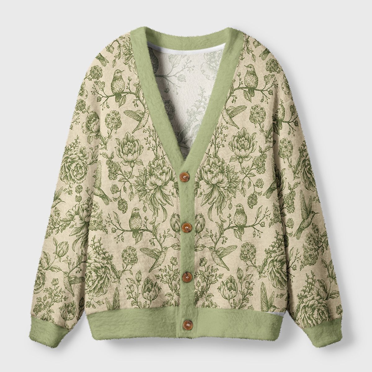 Garden Song Toile Ugly Cardigan Sweaters