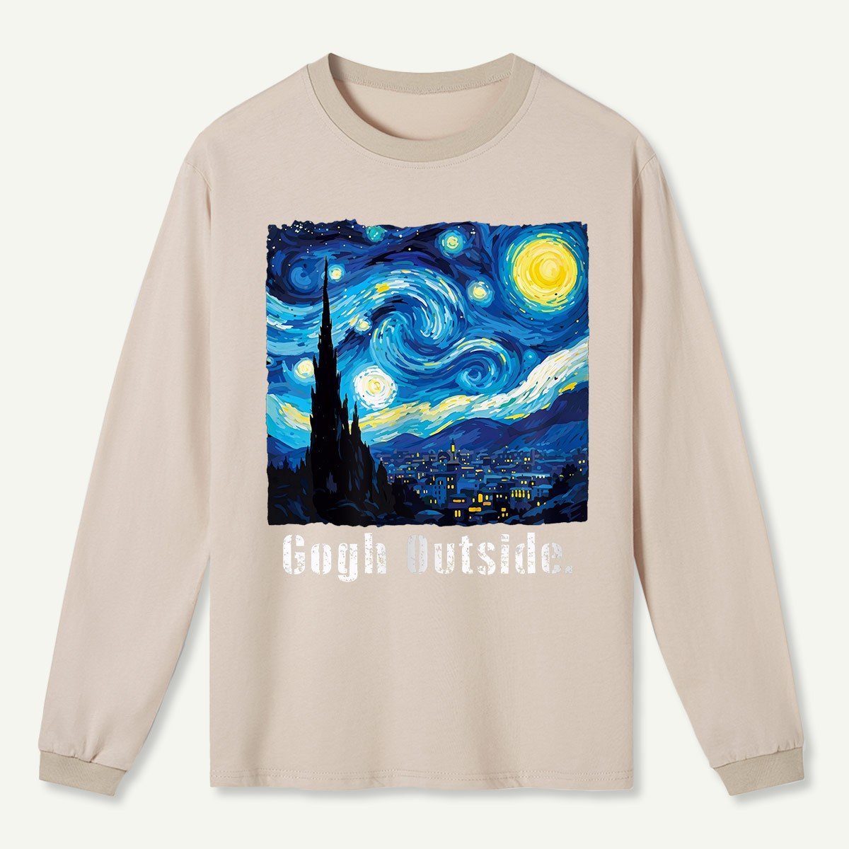 Swirl Night Sky Gogh Outside  Long Sleeve T-Shirt