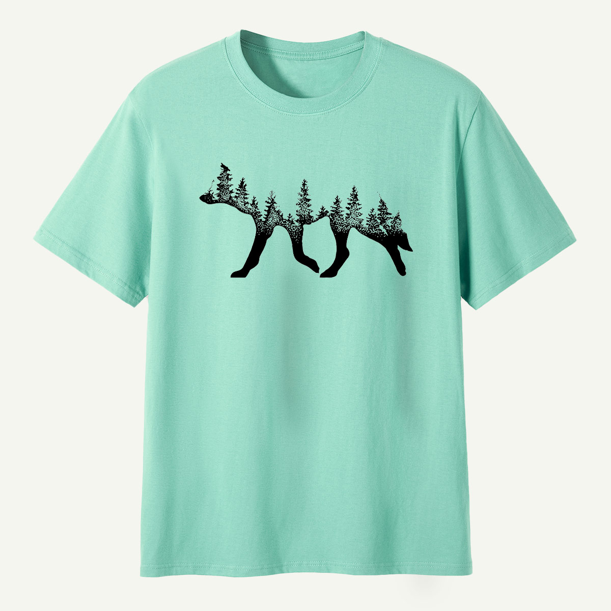 Bear Silhouette Pine Forestscape T-Shirt