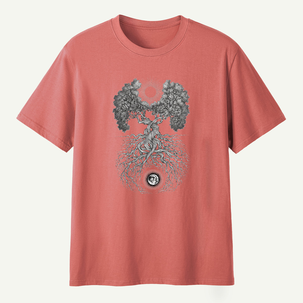 Tree Of Life Sun And Moon Duality T-Shirt