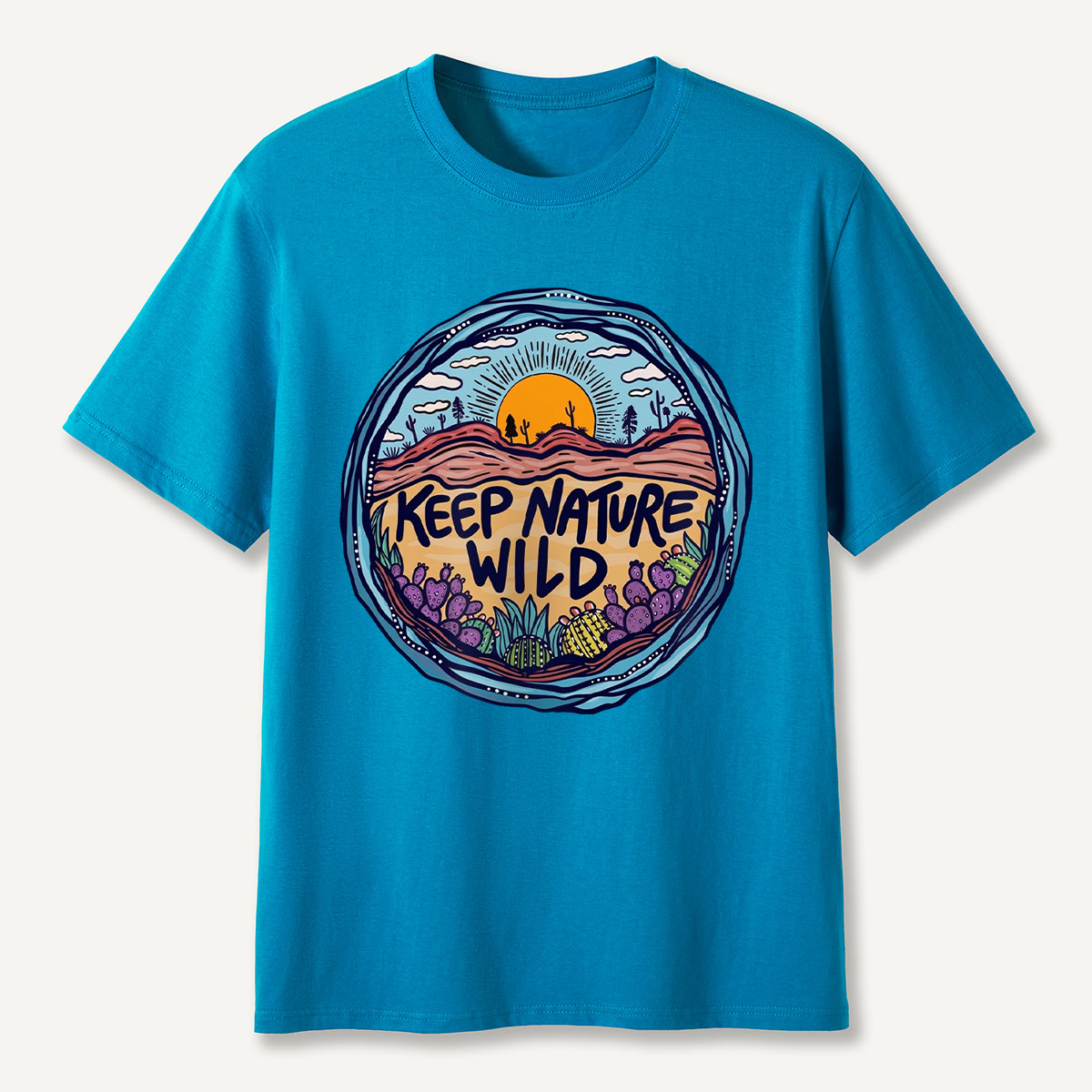 Desert Sunset Nature Badge Keep Nature T-Shirt