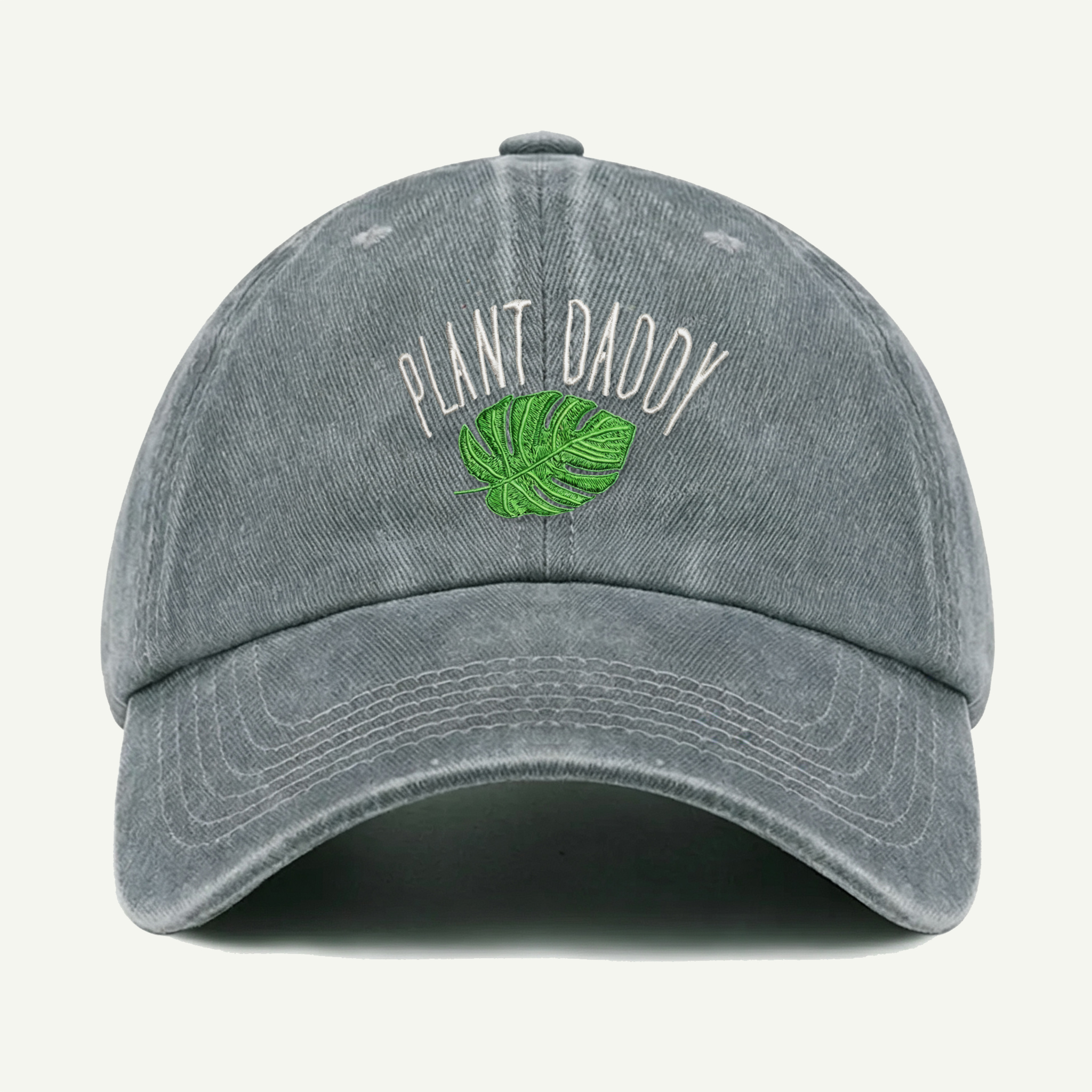Plant Daddy Tropical Leaf Washed Embroidered Hat