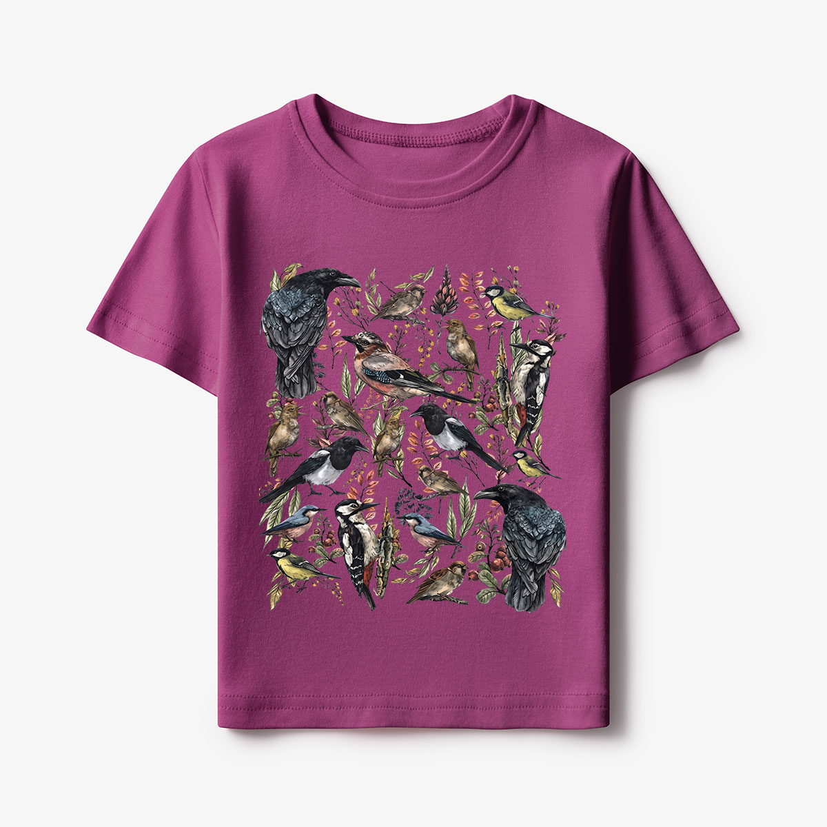Vintage Wild Birds Botanical Kids T-Shirt