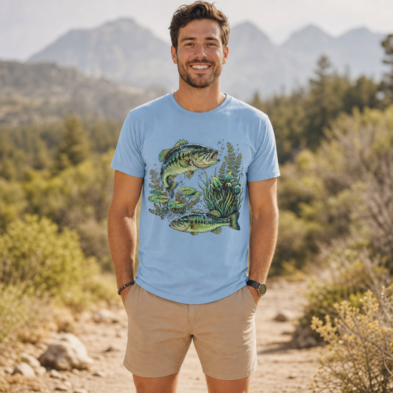 Largemouth Bass Underwater Scene T-Shirt