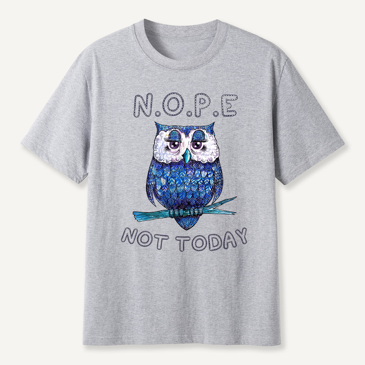 N.O.P.E Not Today Blue Owl T-Shirt