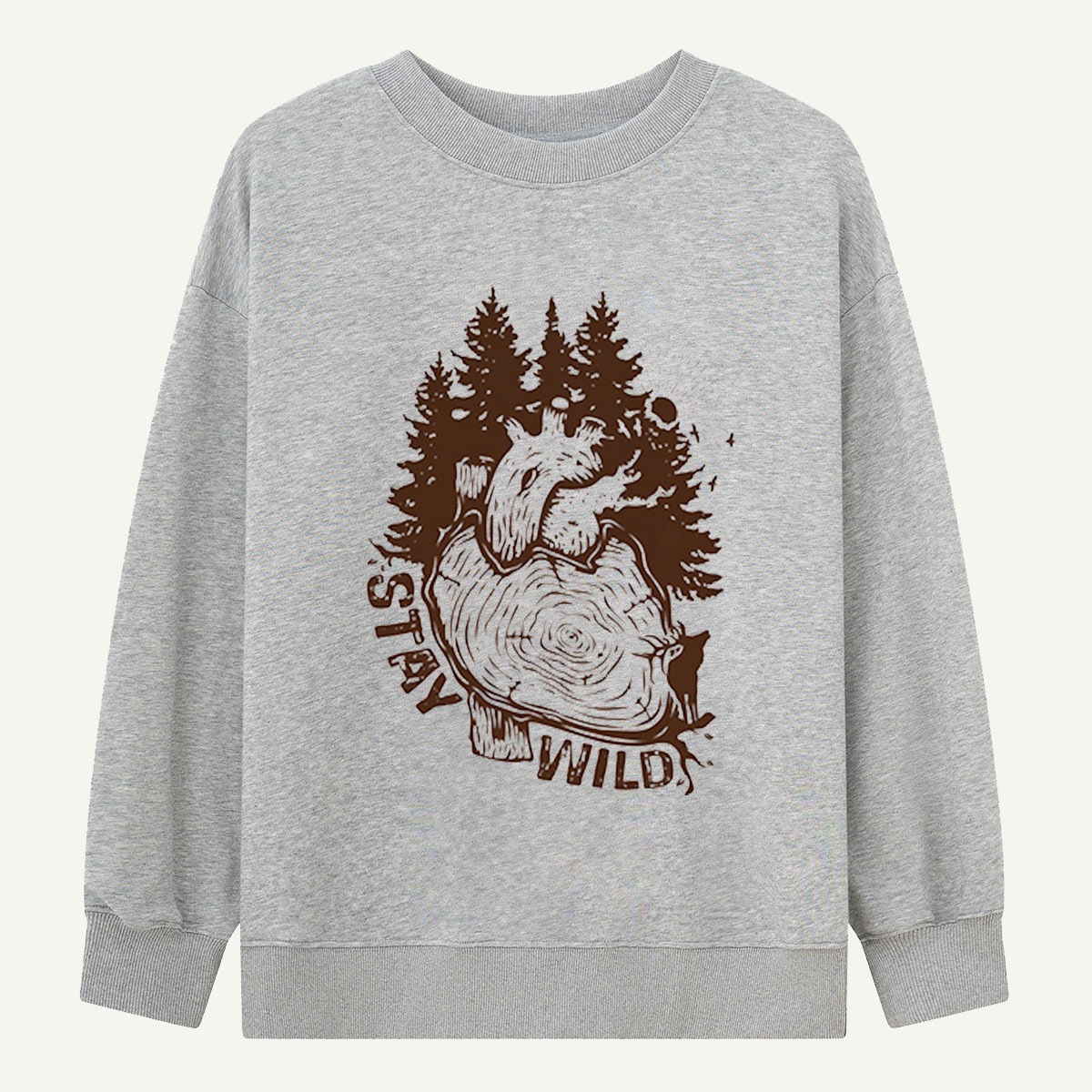 Stay Wild Forest Heart Sweatshirts