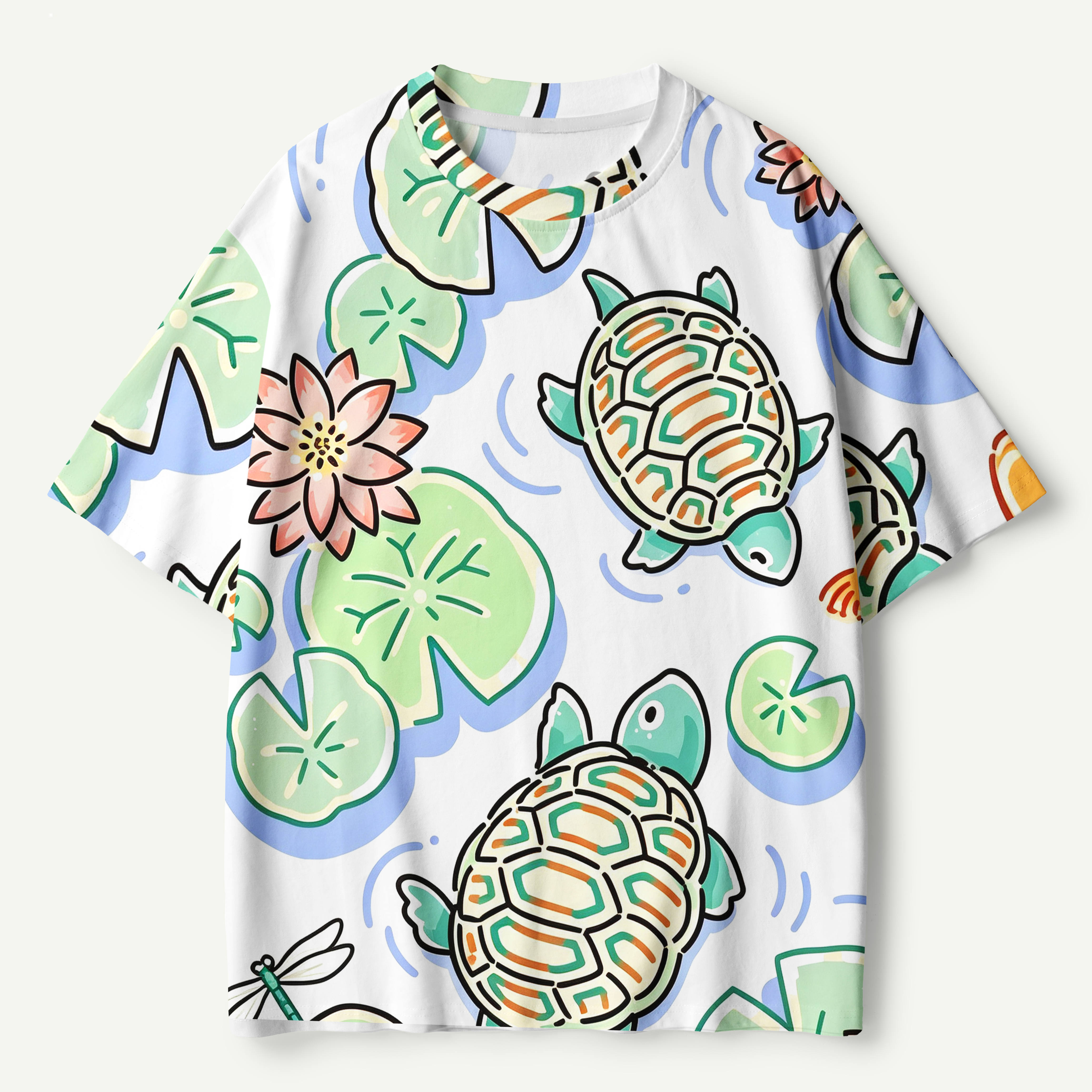 Koi Pond Turtle Garden Premium Pure Cotton Tee