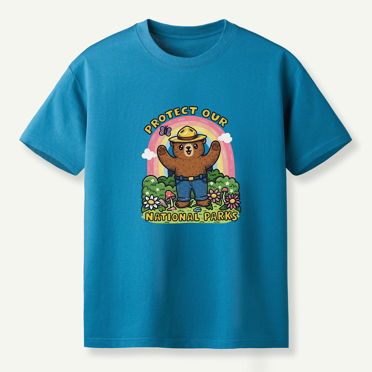 Protect Our National Parks Ranger Bear Garden Scene T-Shirt