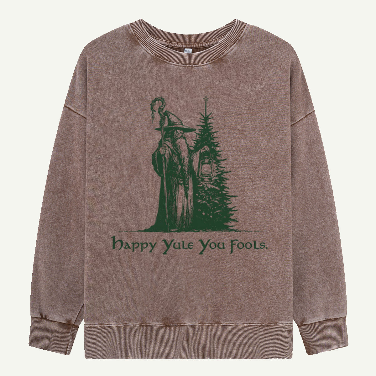 Happy Yule Yew Fool Washed Sweatshirts
