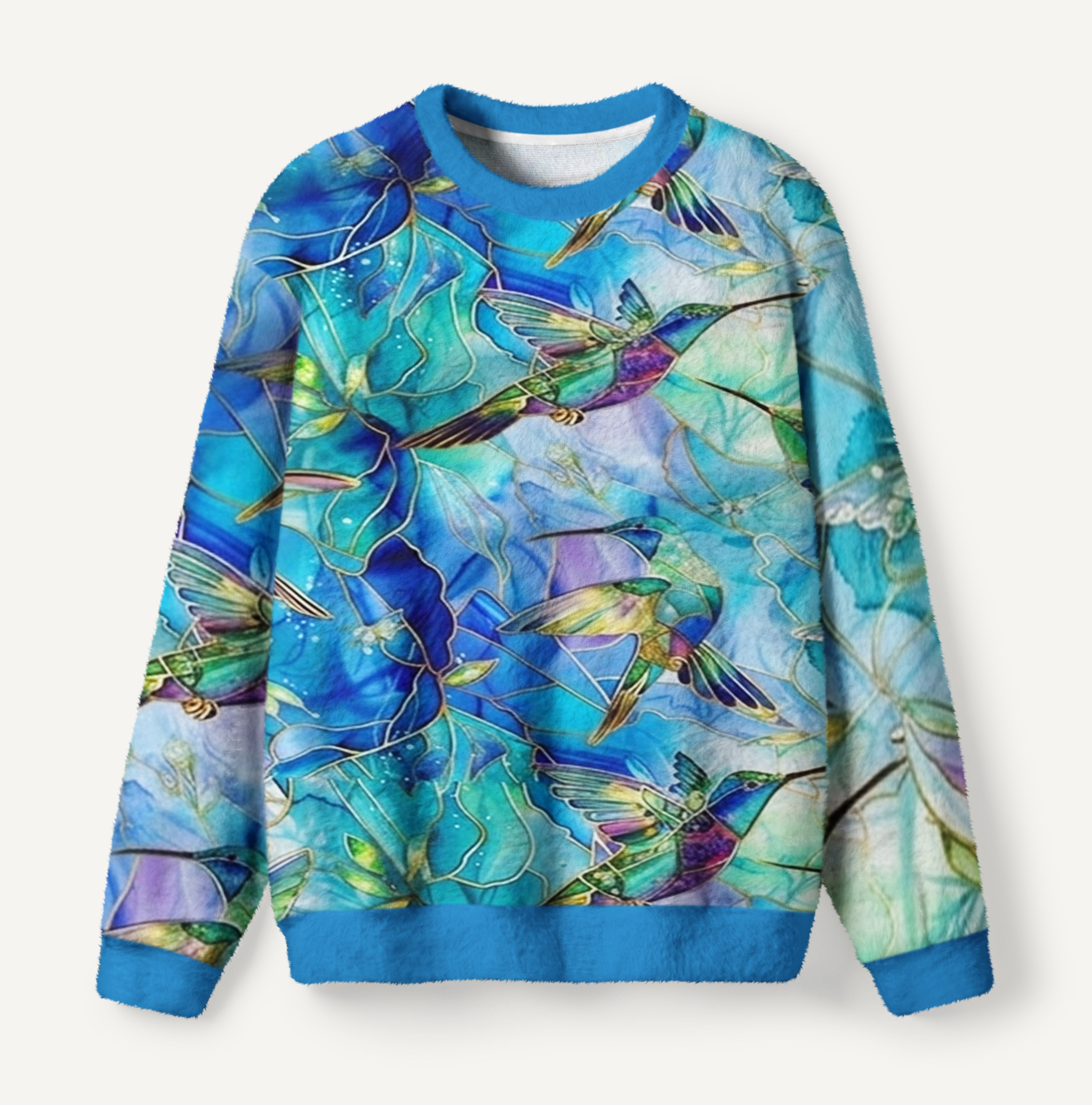 Hummingbird Garden Ugly Fuzzy Fleece Sweatshirt