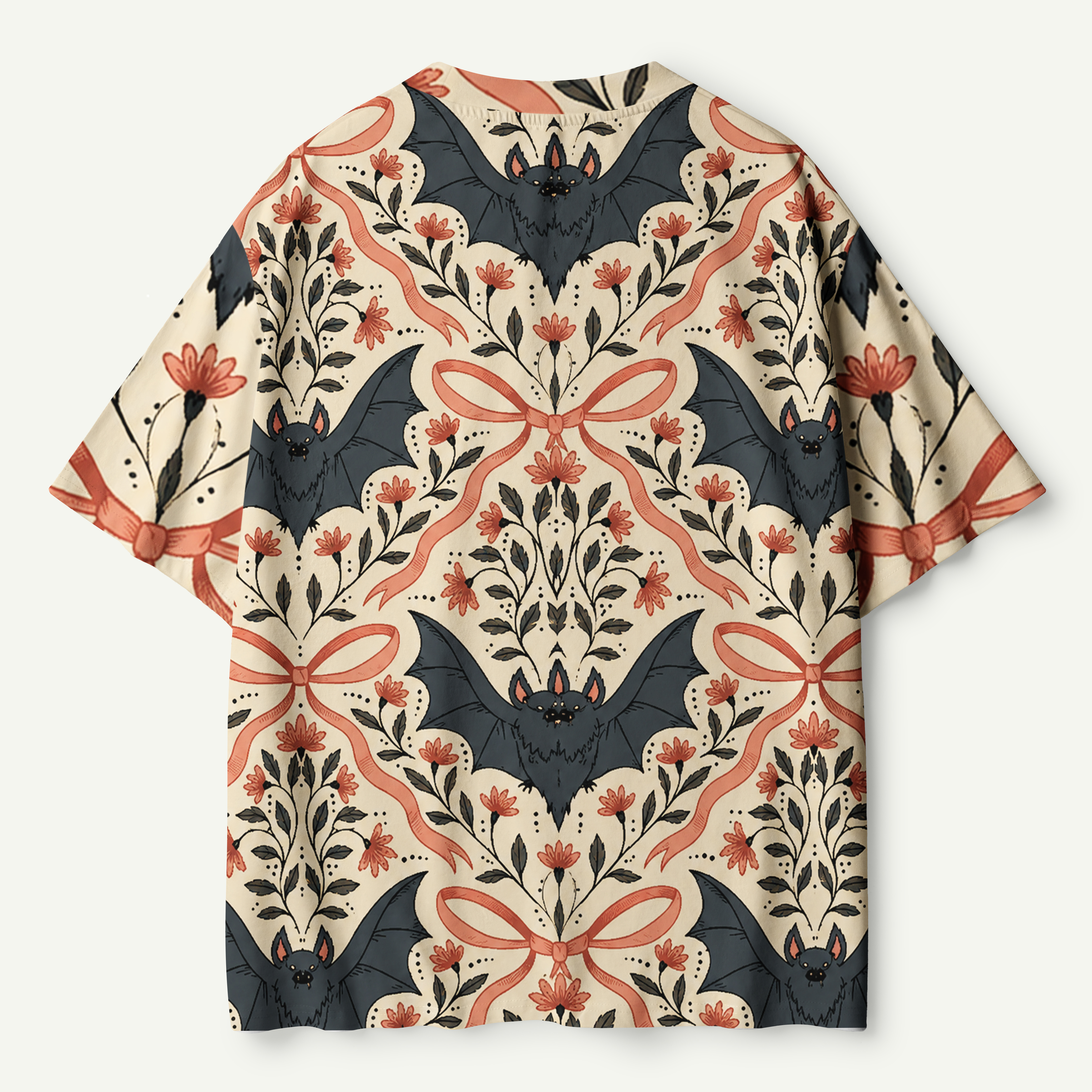 October Spiderweb Bat Pattern Premium Pure Cotton Tee