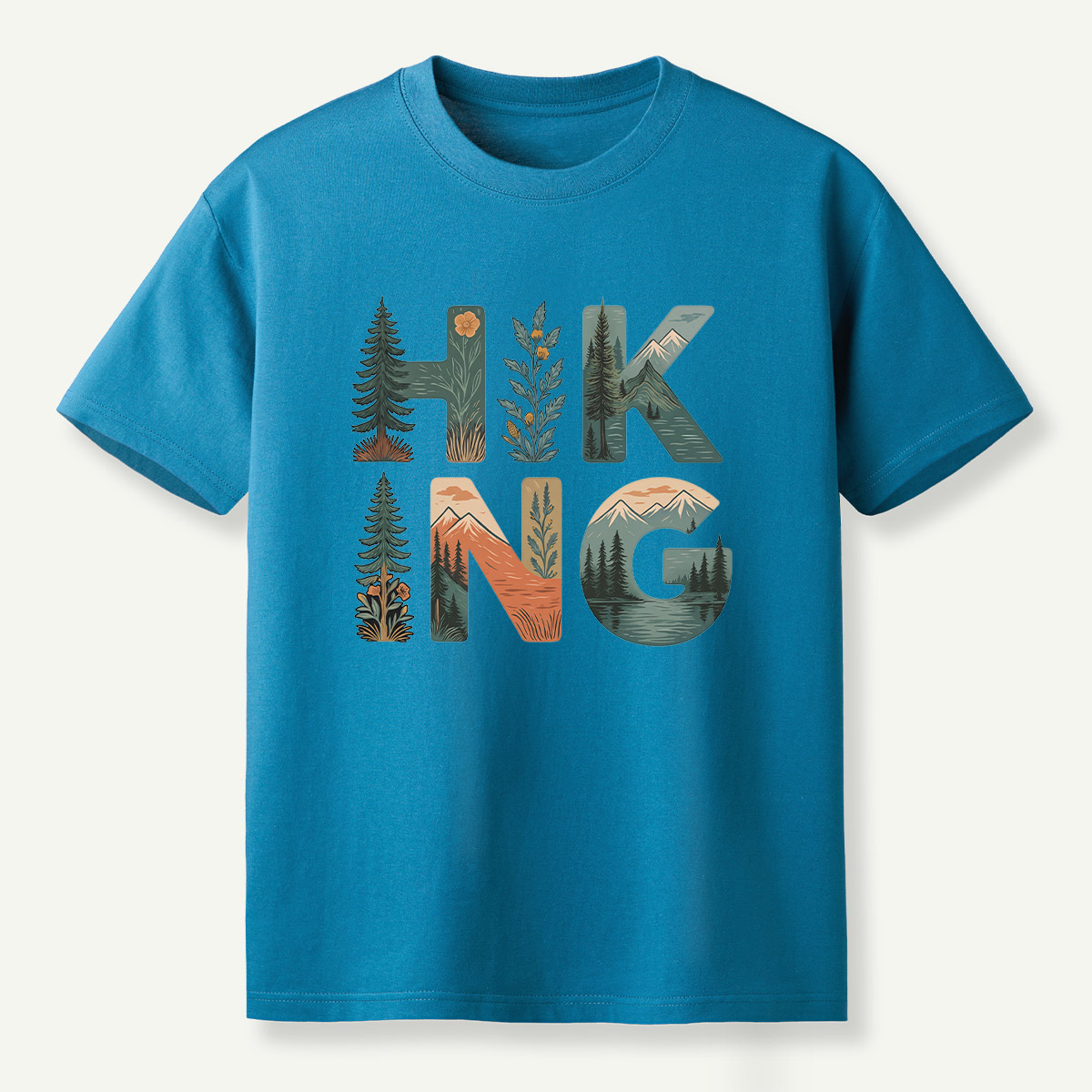 Hiking Forest Letter Art T-Shirt