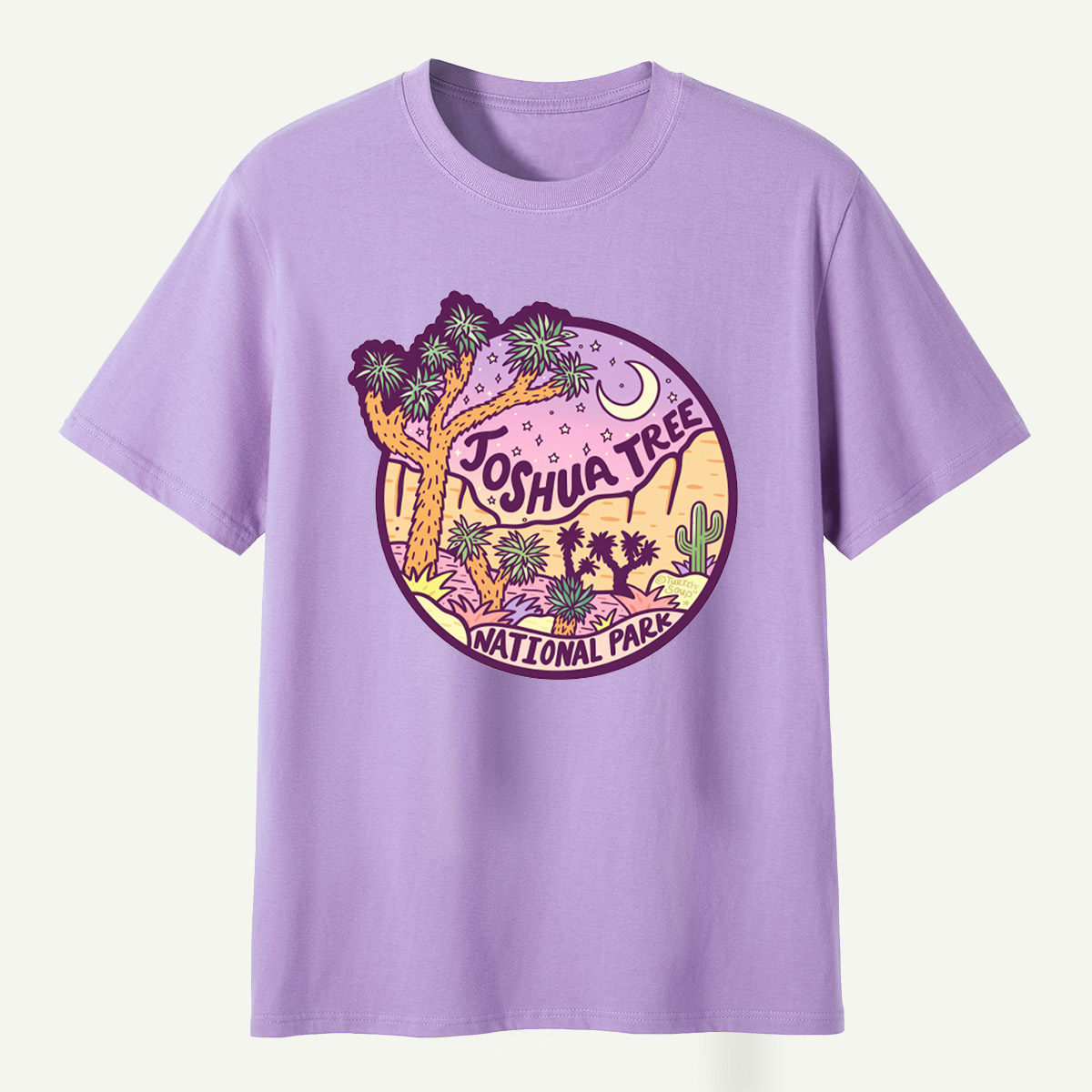 Joshua Tree National Park Desert Moonlight Landscape T-Shirt