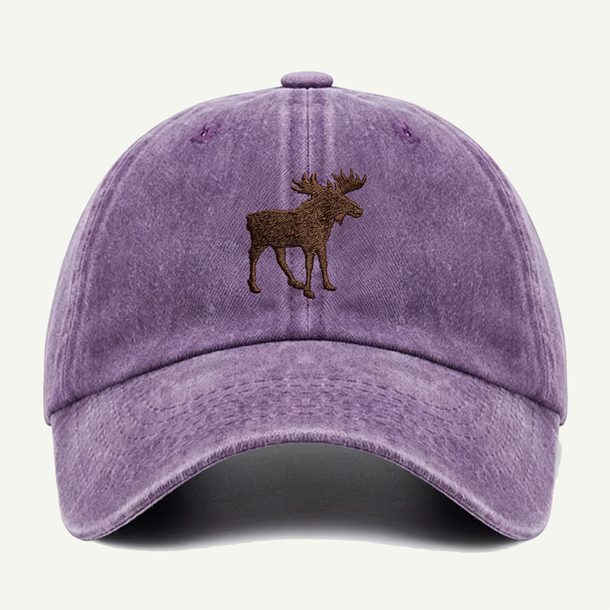 Woodland Moose Washed Embroidered Hat