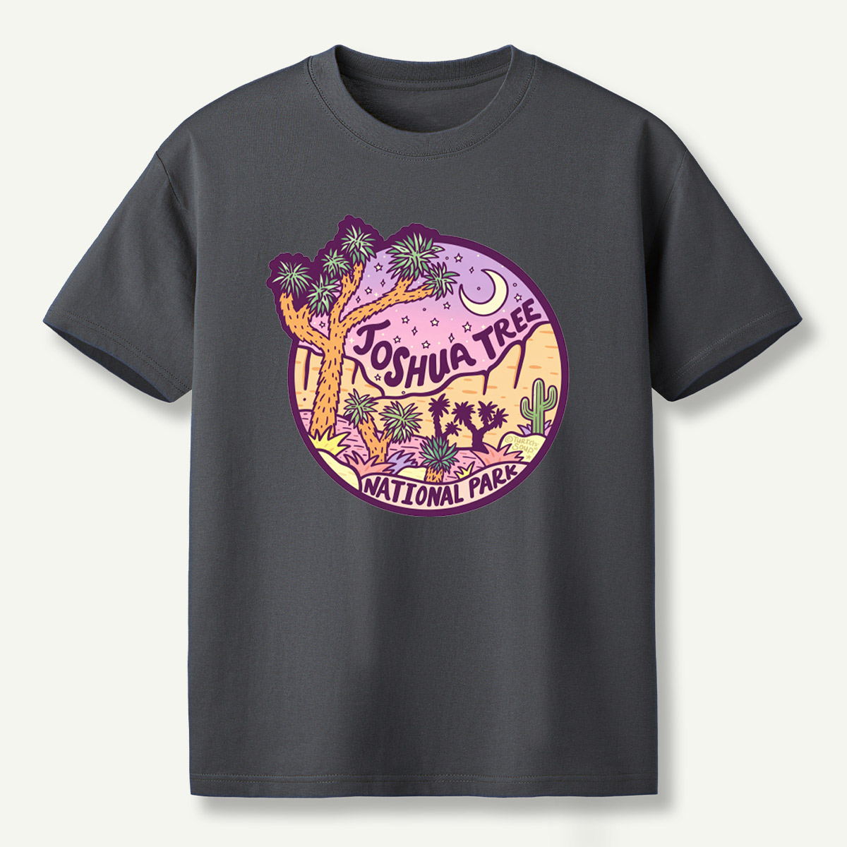 Joshua Tree National Park Desert Moonlight Landscape T-Shirt