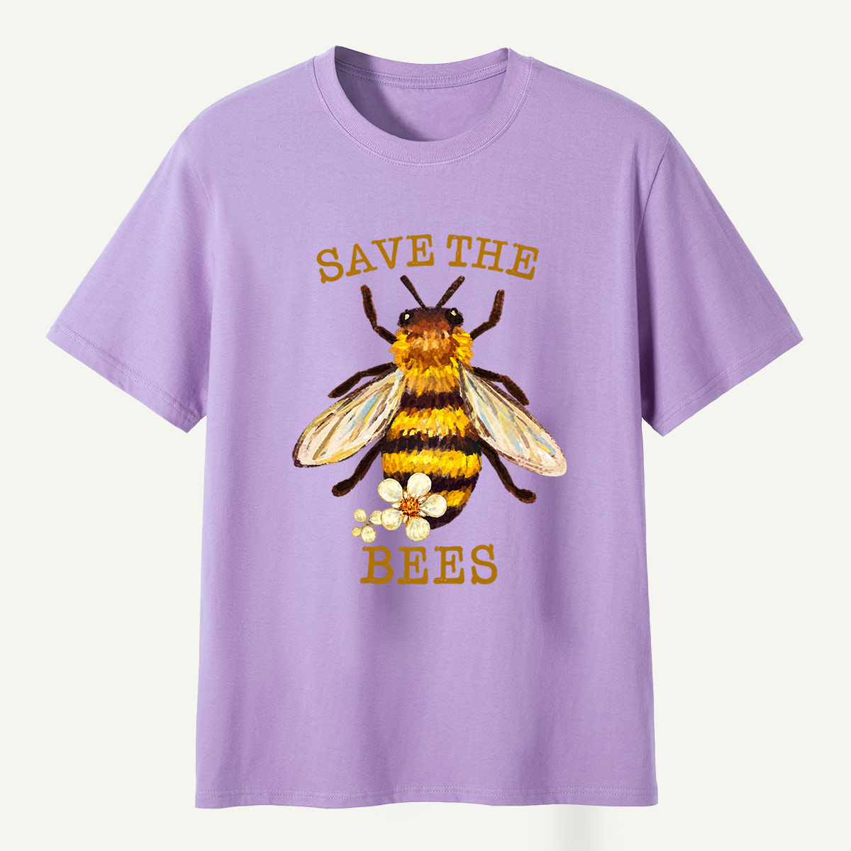 Save The Bees Watercolor Bee Floral Illustration T-Shirt