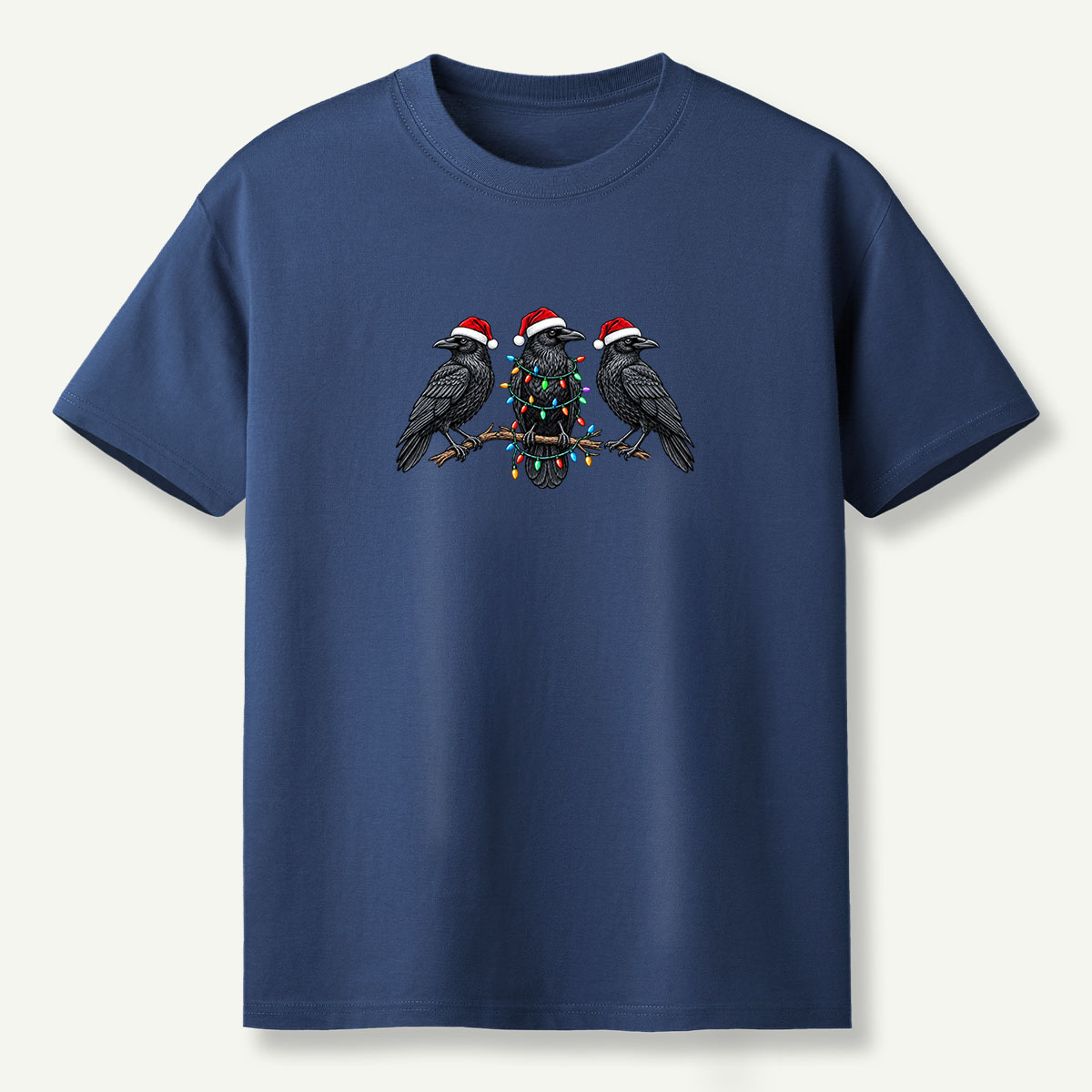 Christmas Ravens With Holiday Lights T-Shirt
