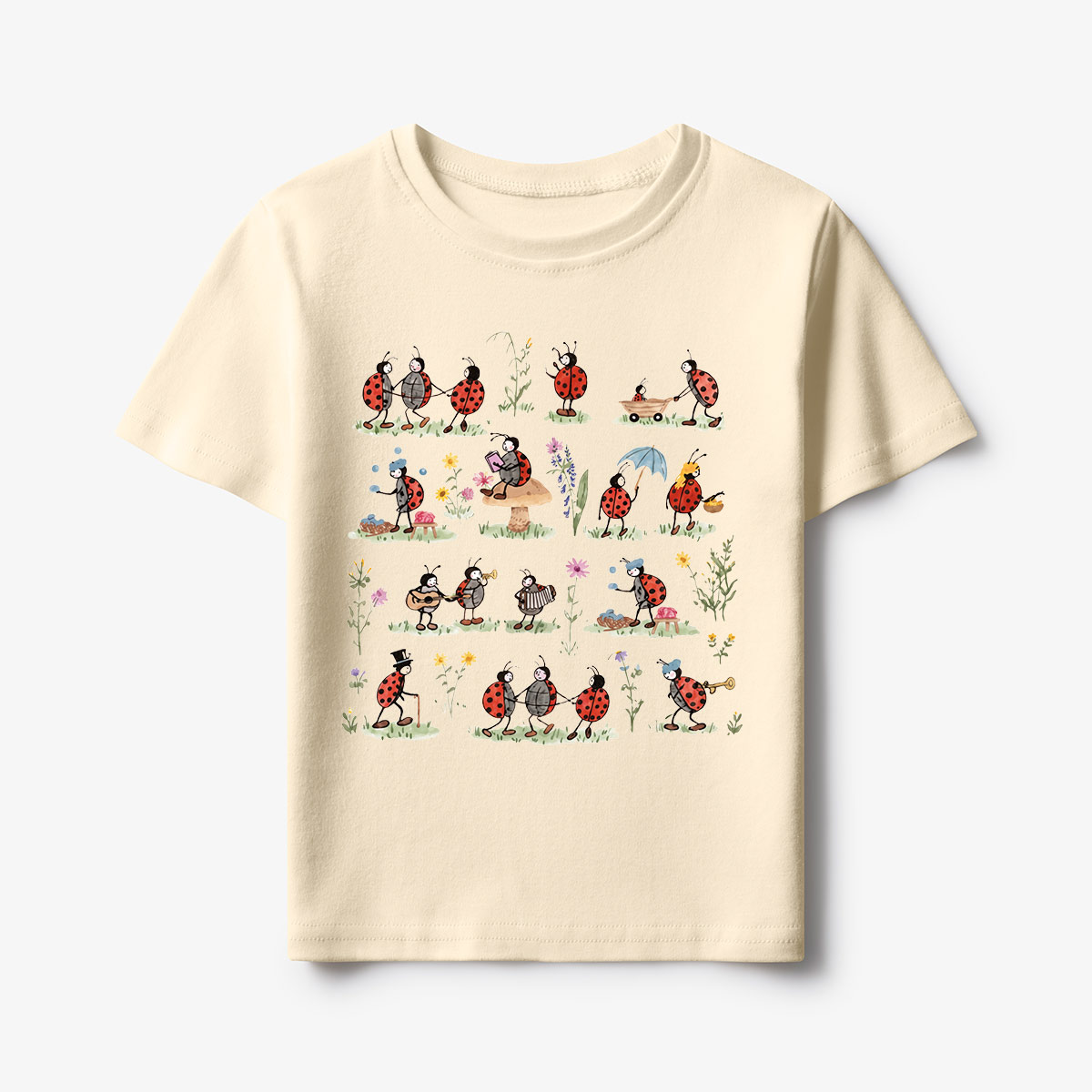 Ladybug and Flower Tee Kids T-Shirt