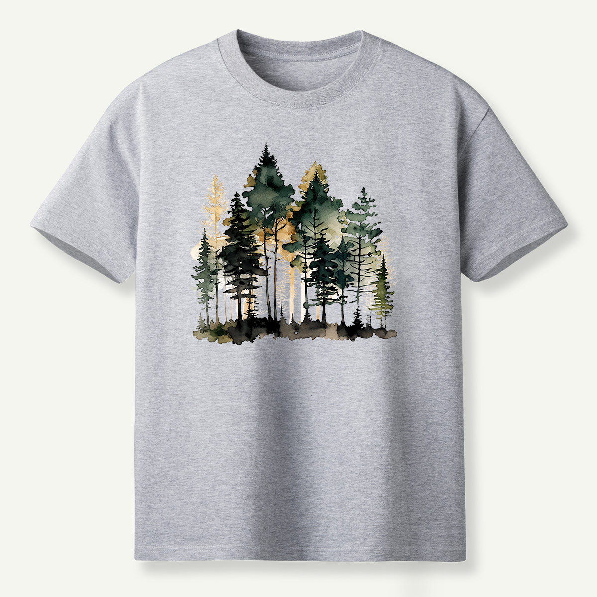 Watercolor Pine Forest Landscape T-Shirt
