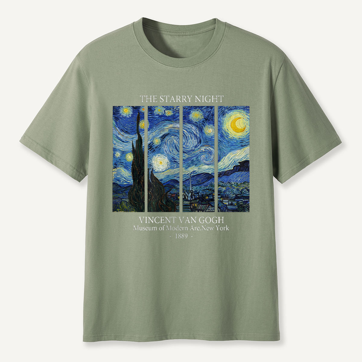The Starry Night 1889 Panel Art T-Shirt