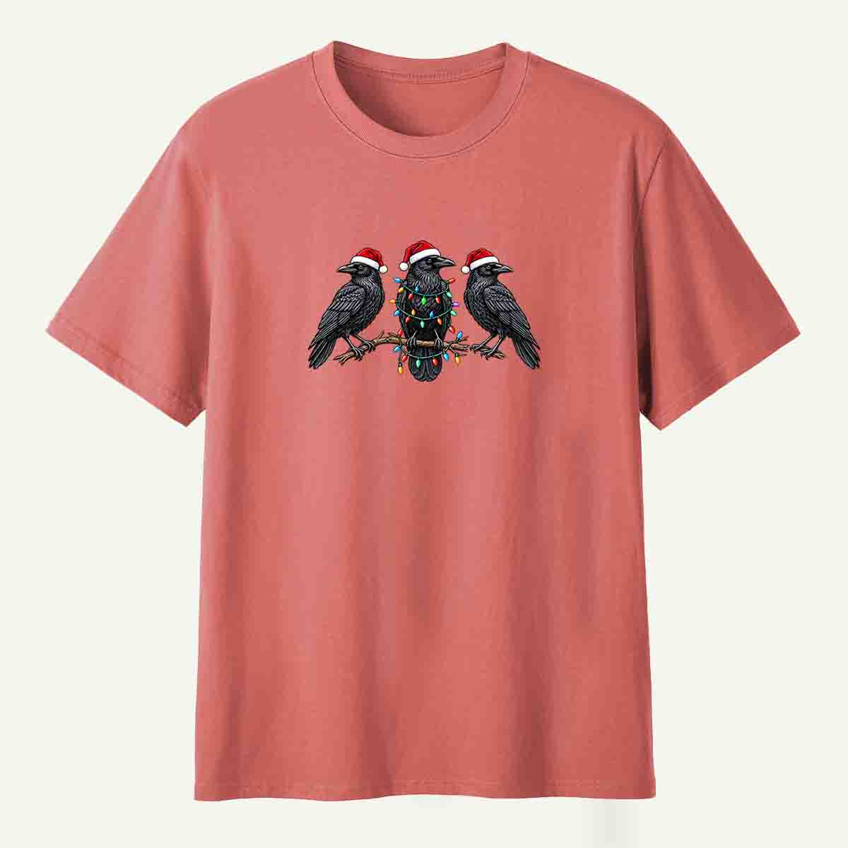 Christmas Ravens With Holiday Lights T-Shirt