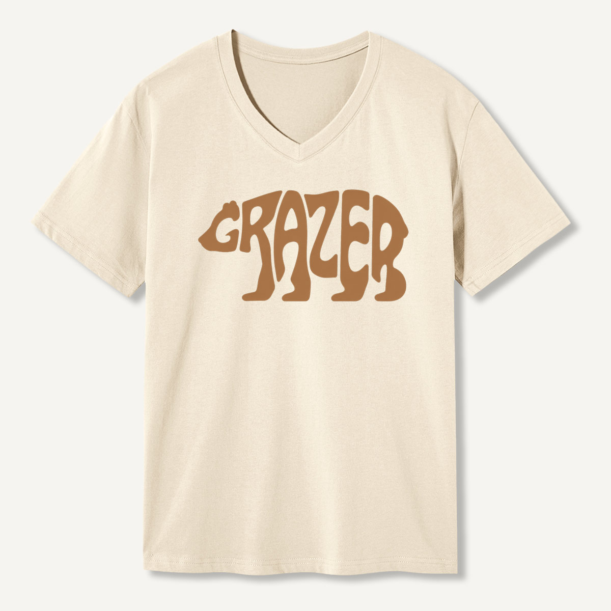 Grazer Bear Name Graphic V-neck T-Shirt