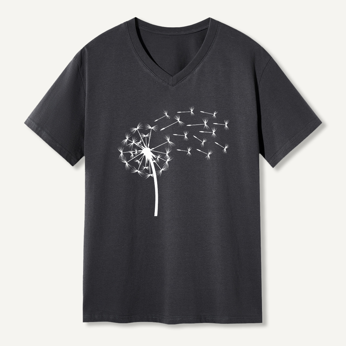 Dandelion Seeds Line Art V-neck T-Shirt