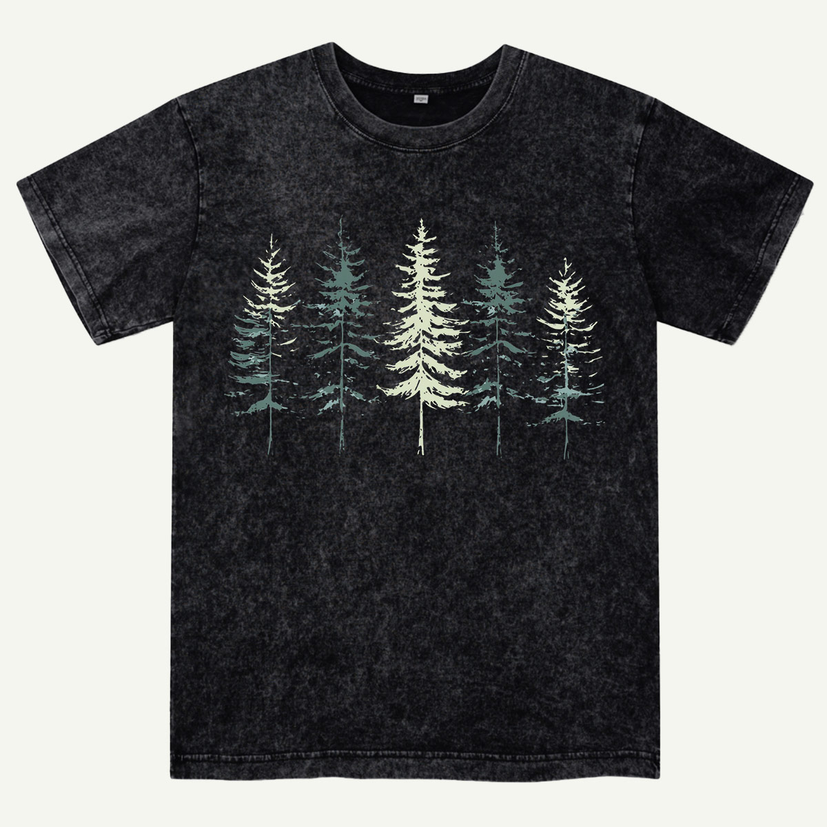 Minimal Pine Forest Silhouette Washed T-Shirt