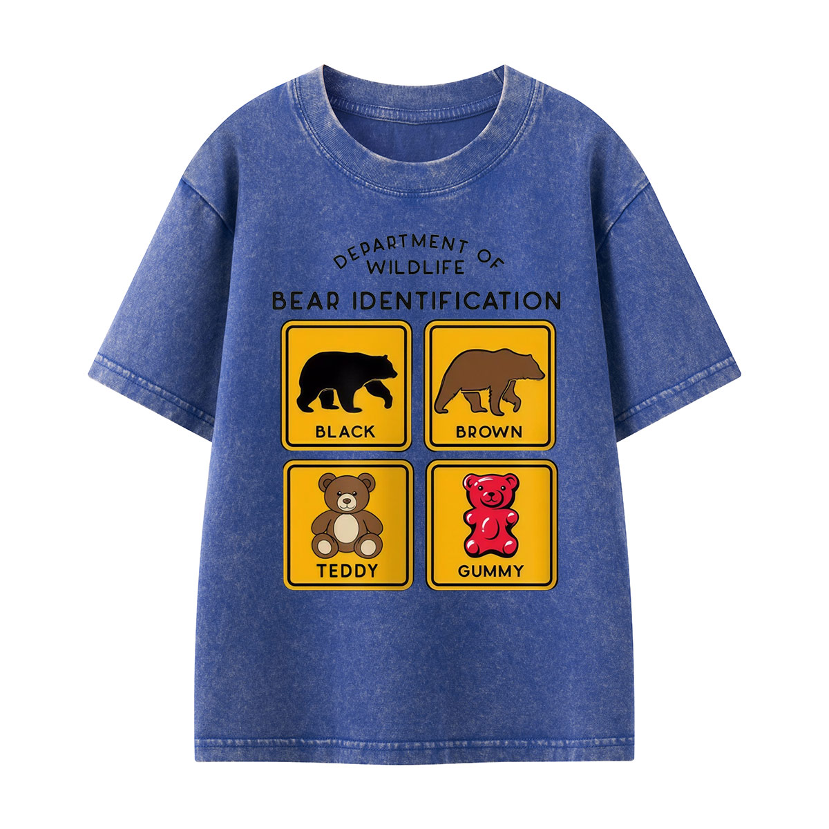 Department of Wildlife Bear Identification Kids Washed T-Shirt