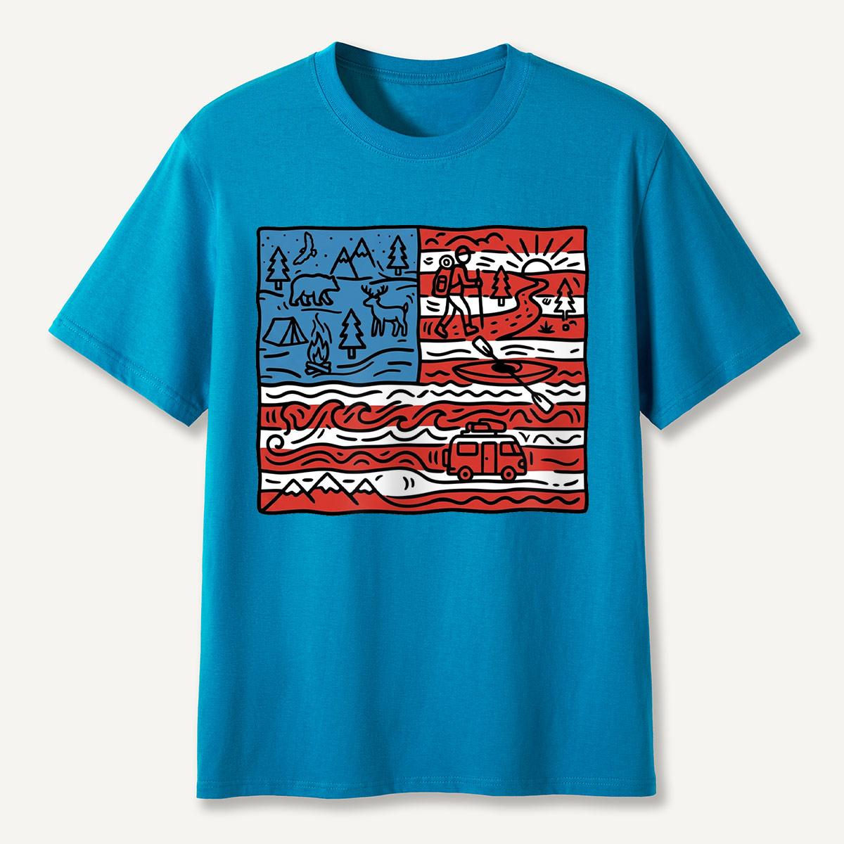 Outdoor Adventure Flag T-Shirt