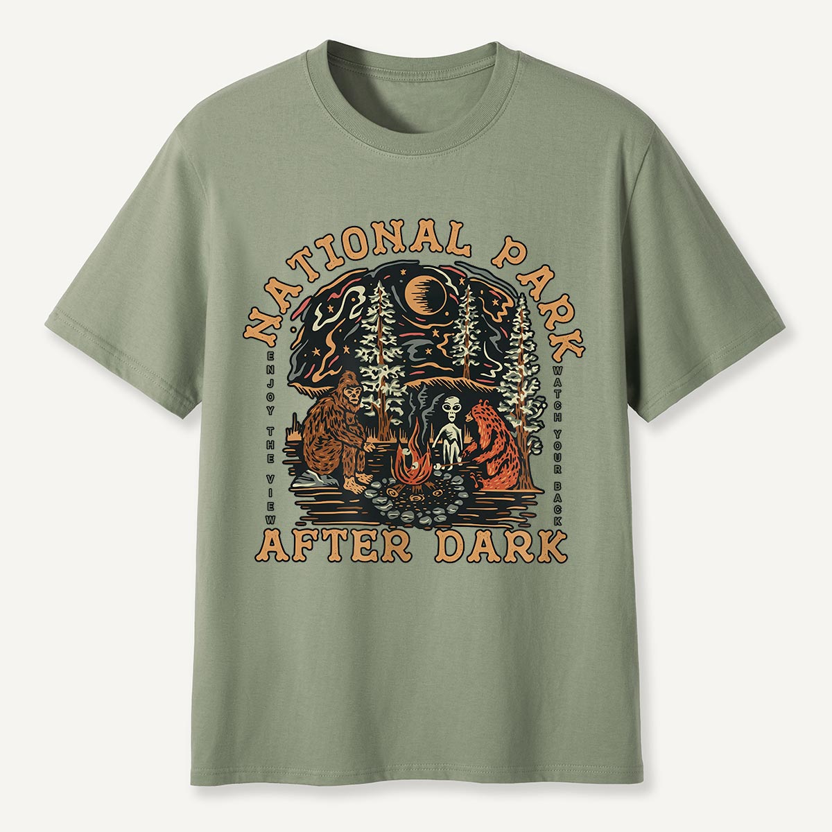 National Park After Dark Campfire Night T-Shirt