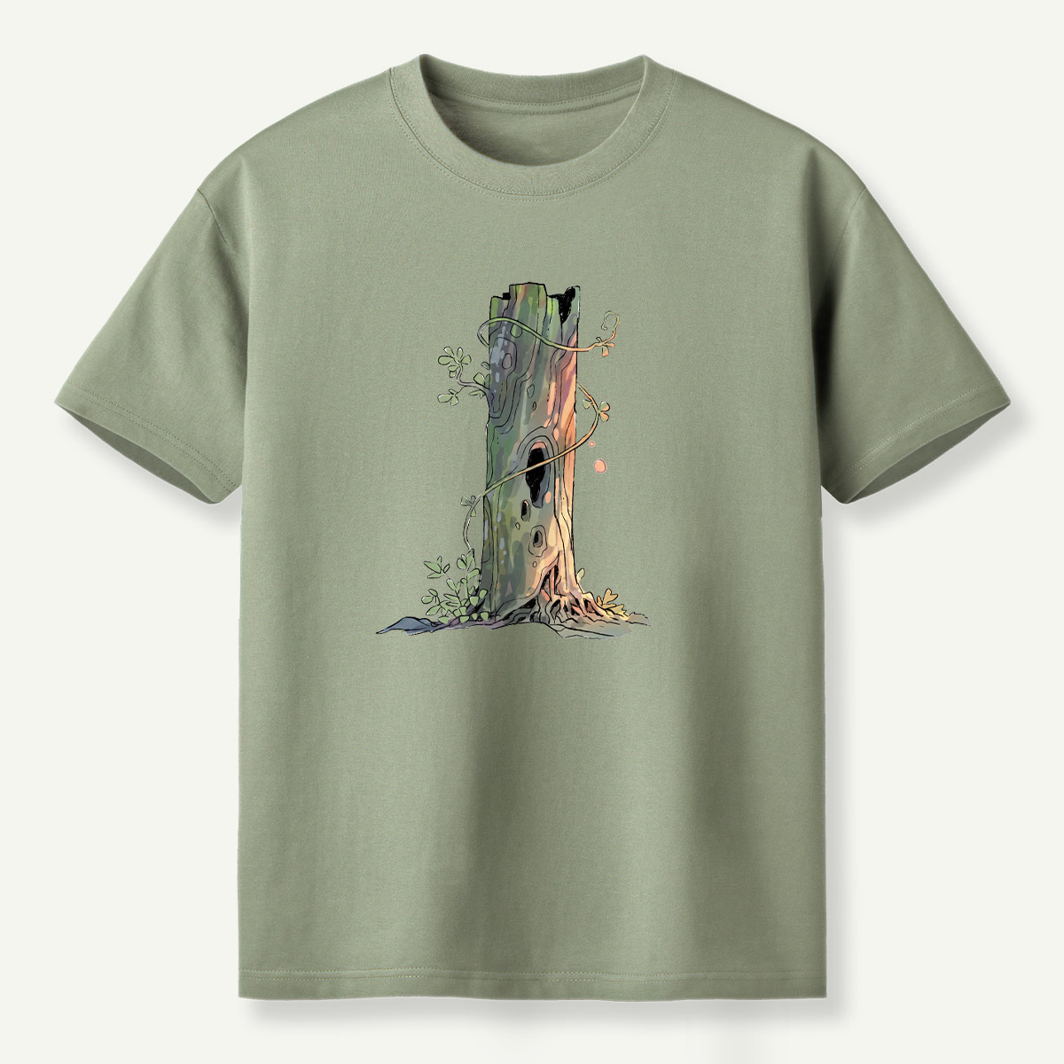 Mossy Hollow Tree Woodland Habitat T-Shirt