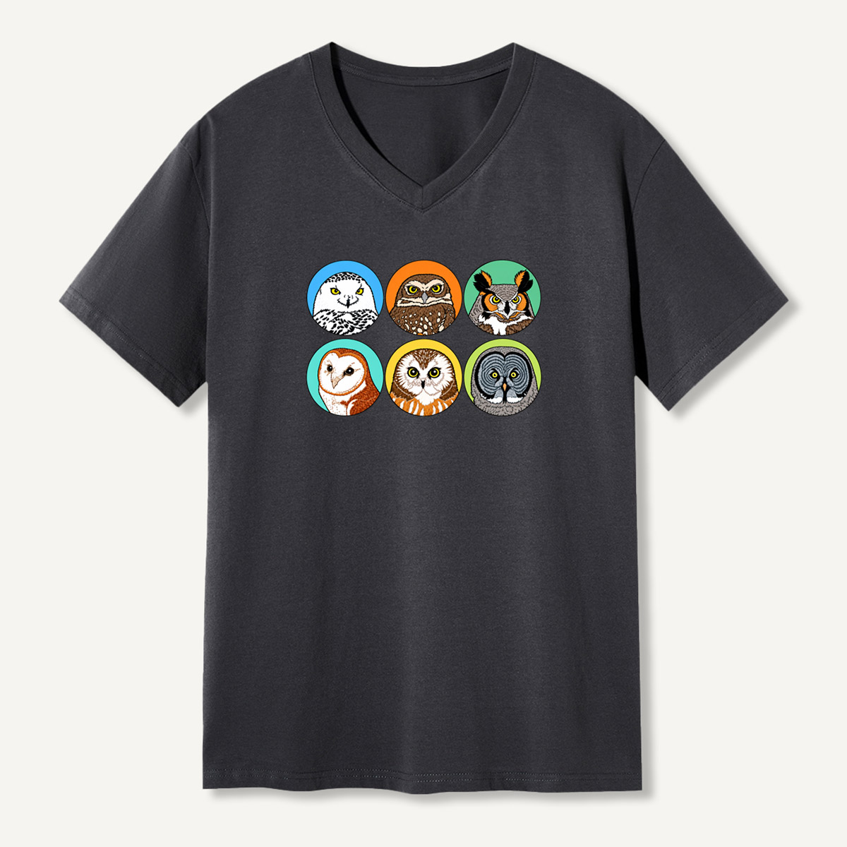 Owl Circle Portrait Collection V-neck T-Shirt