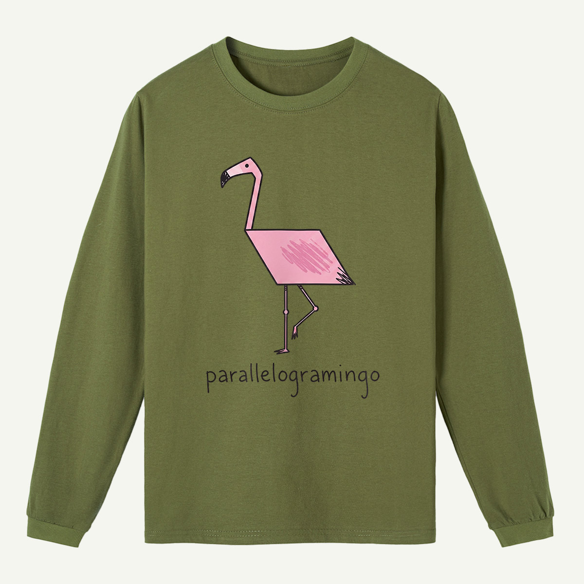 Parallelogramingo Flamingo Pun Long Sleeve T-Shirt