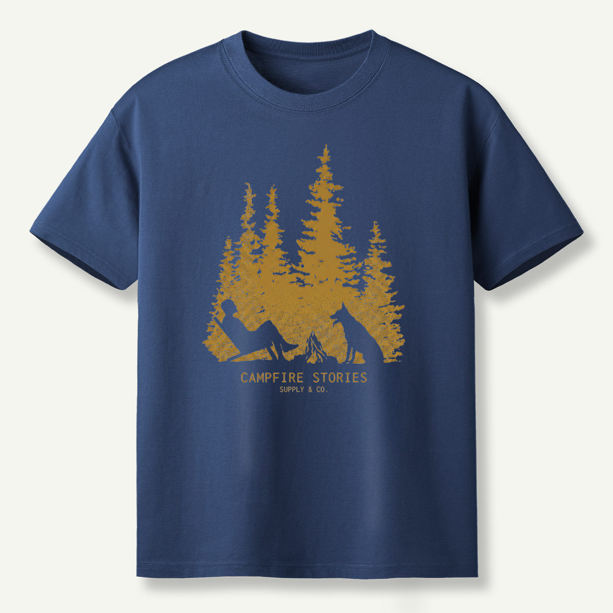 Golden Pine Forest Campfire Escape T-Shirt