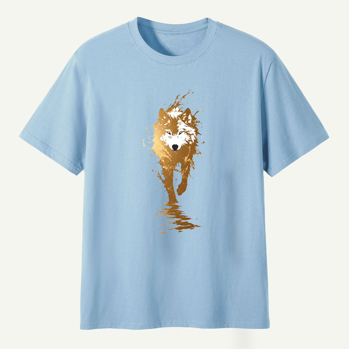 Golden Fox Reflection Watercolor T-Shirt