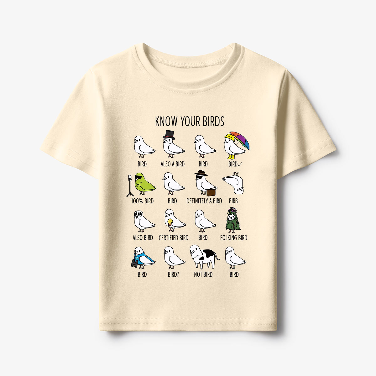 Know Your Birds Bird Chart Kids T-Shirt