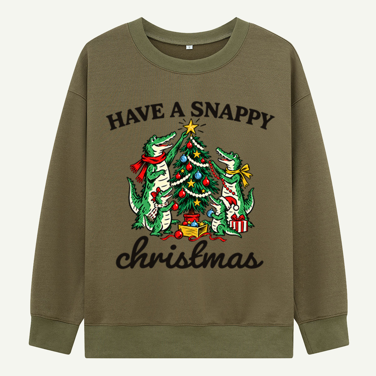 Have A Snappy Christmas Alligators Decorating Christmas Tree Sweatshirts