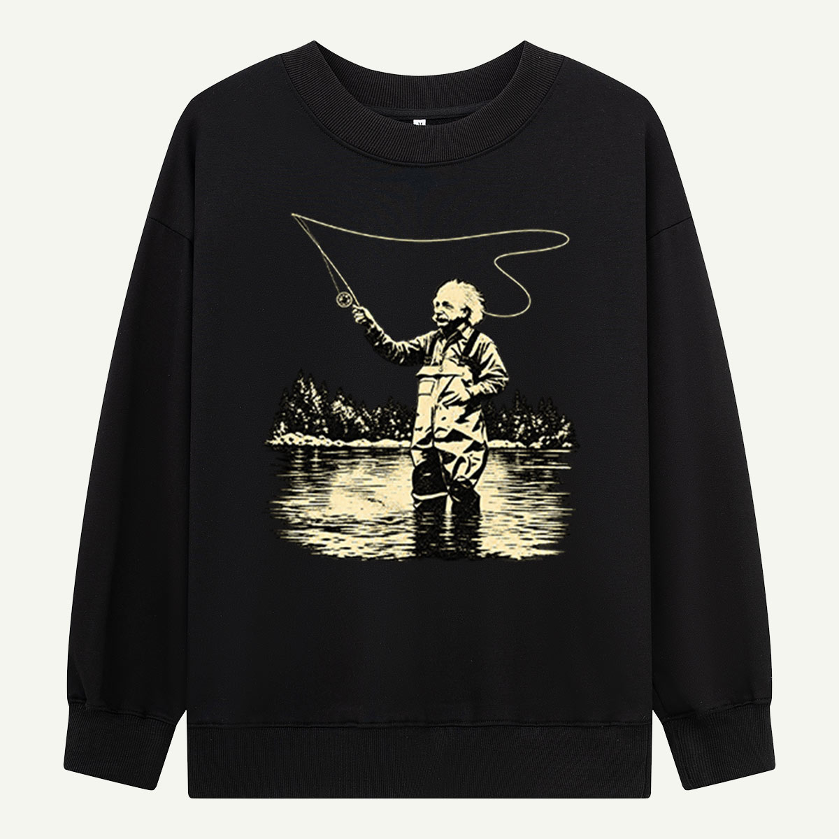 Moonlit Fly Fishing Scene Sweatshirts