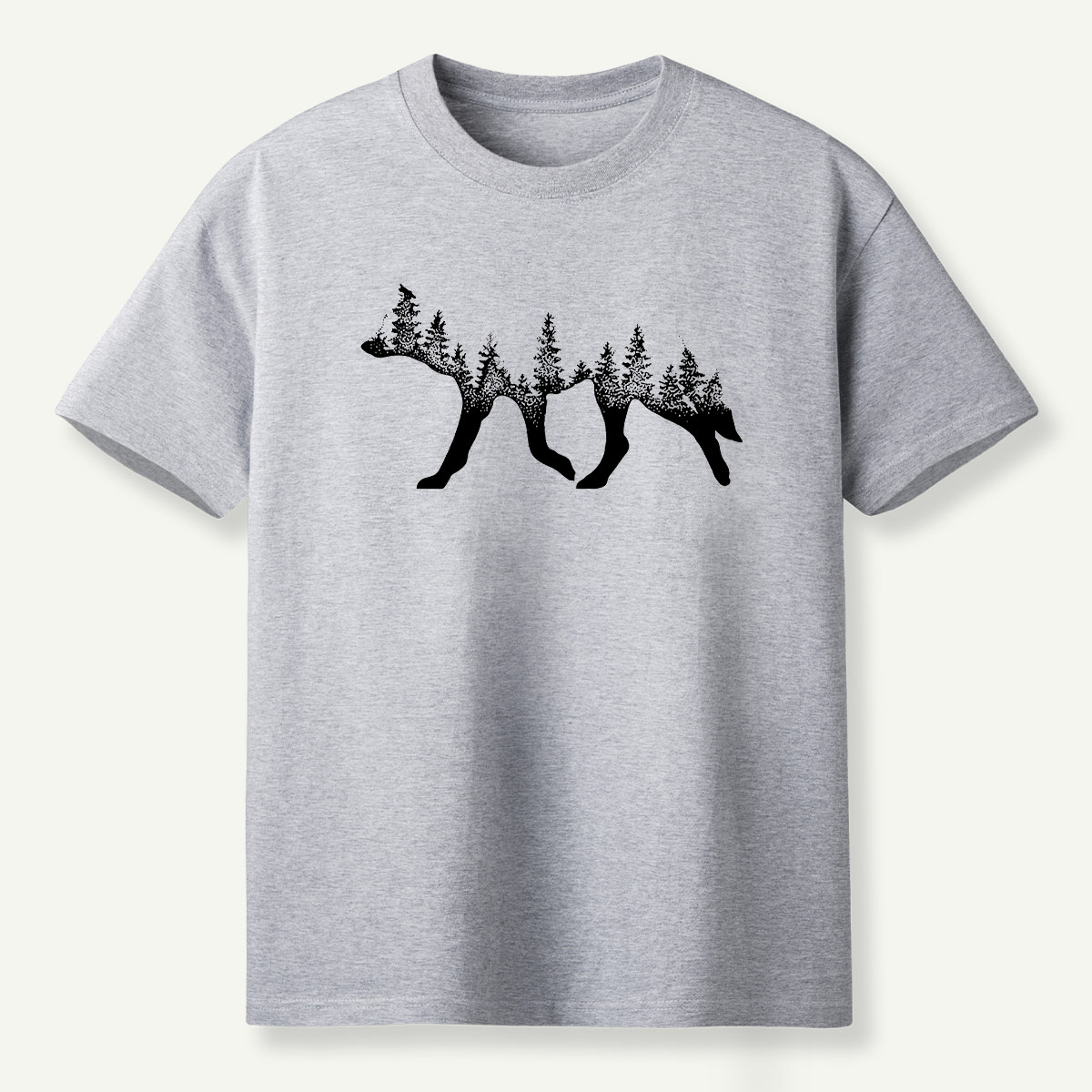 Bear Silhouette Pine Forestscape T-Shirt
