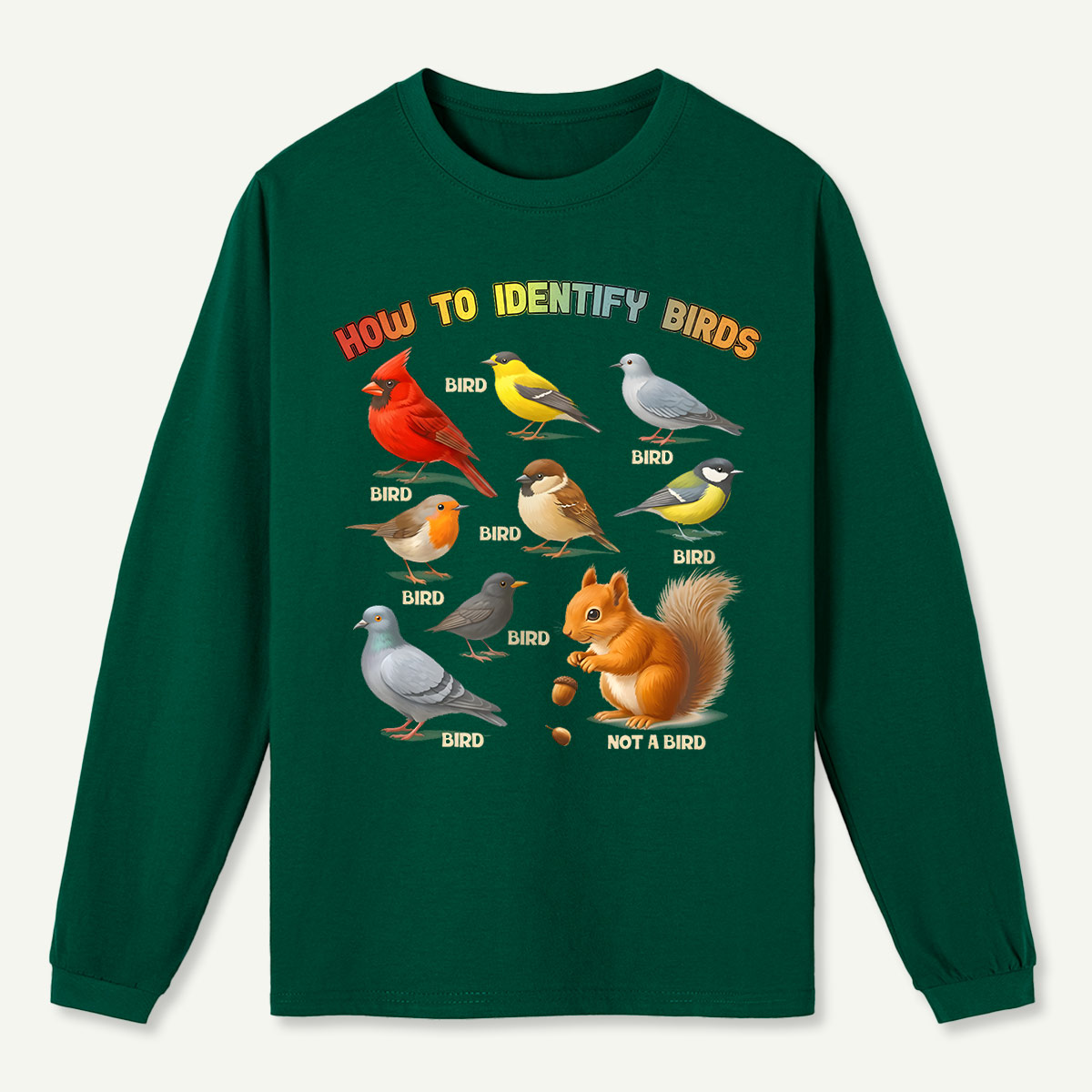 How to Identify Birds Long Sleeve T-Shirt