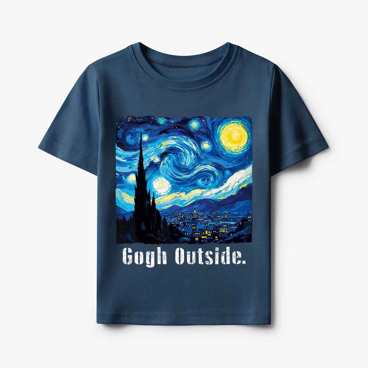 Swirl Night Sky Gogh Outside Kids T-Shirt