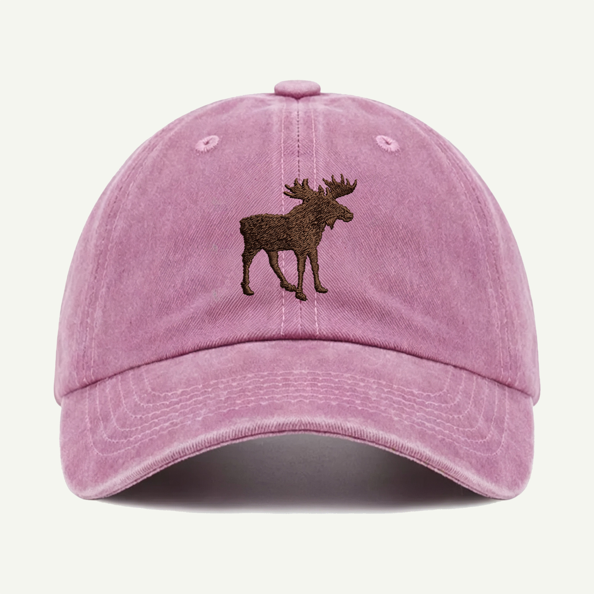 Woodland Moose Washed Embroidered Hat