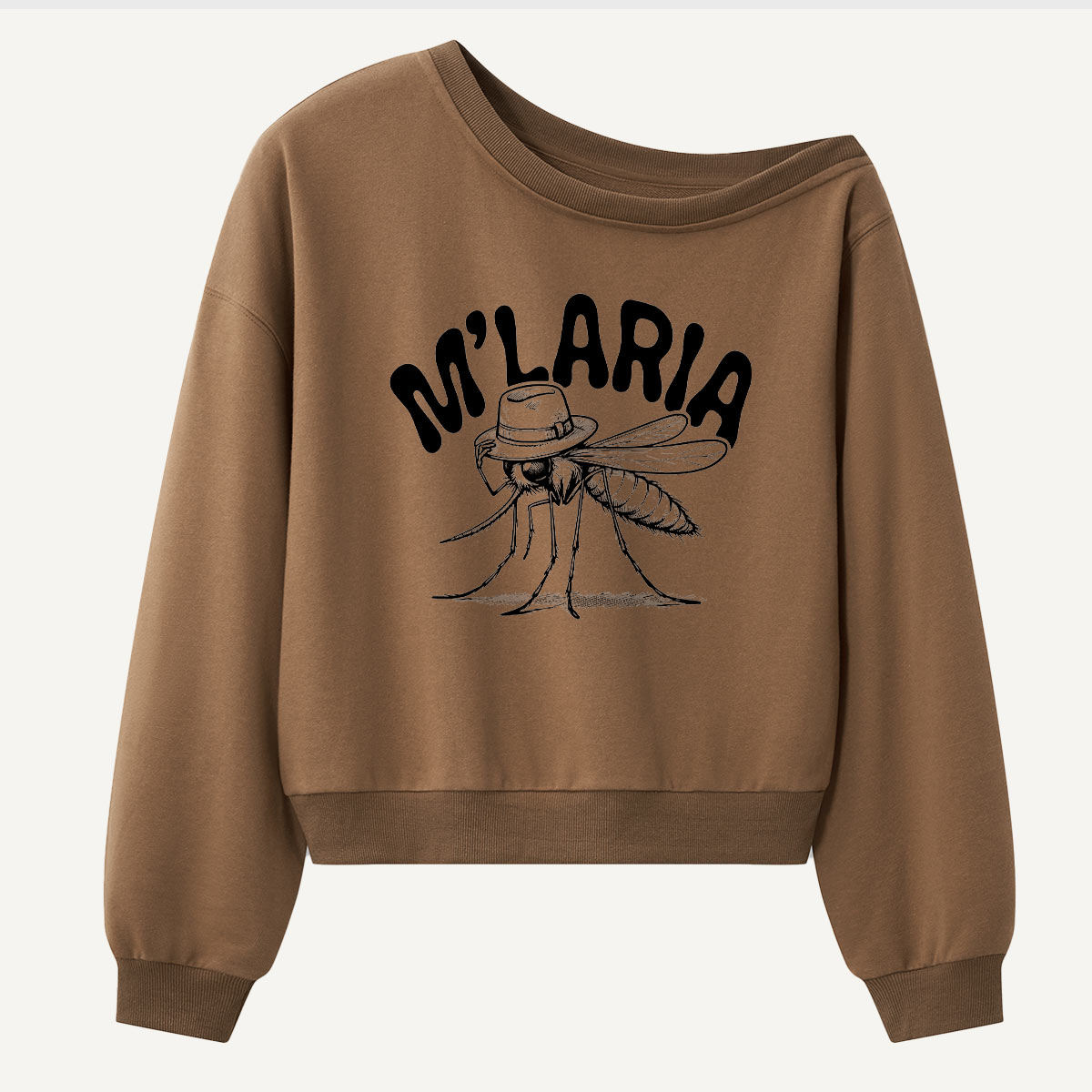 Mlaria Mosquito Wordplay Women Off Shoulder Sweatshirt