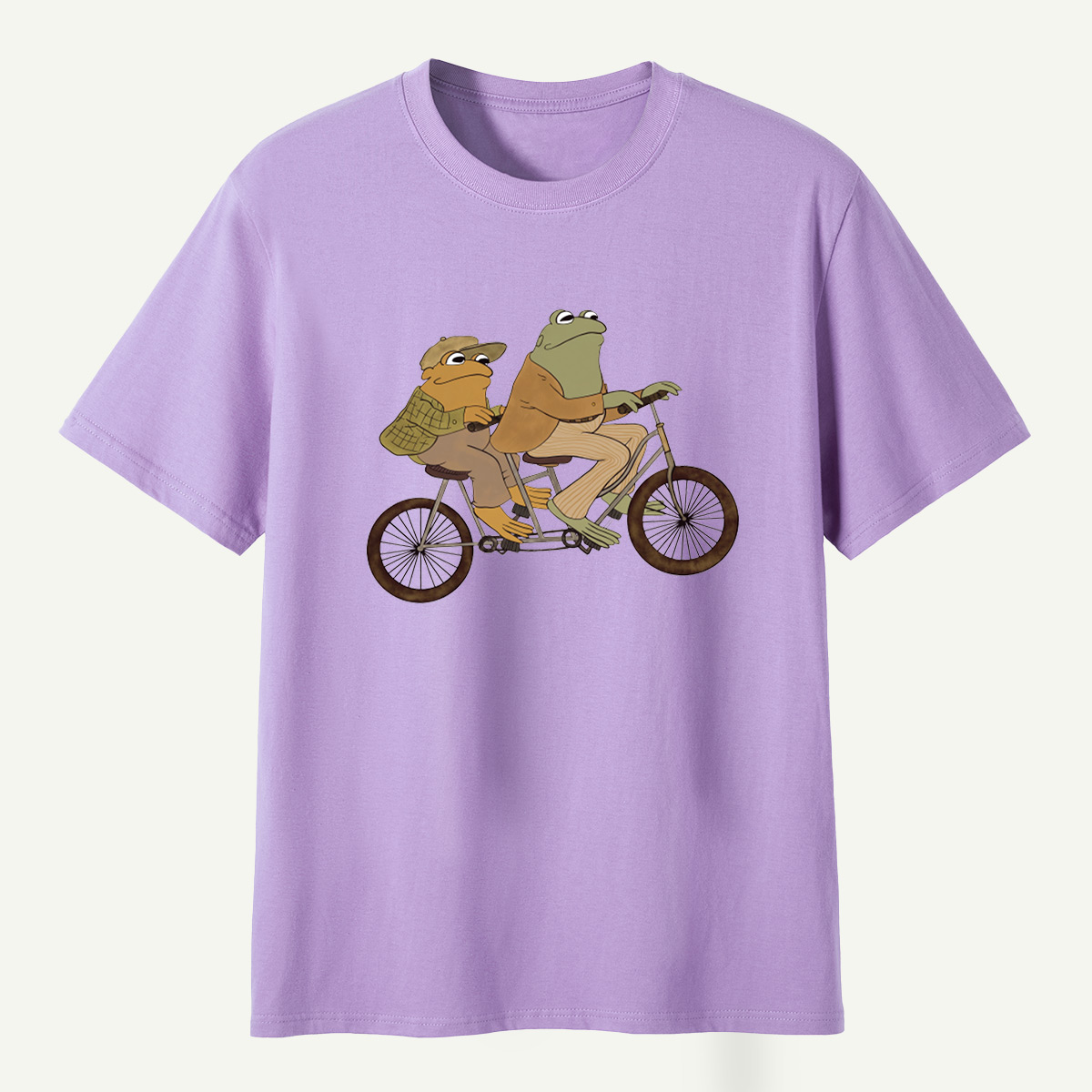 Vintage Frog Tandem Bicycle Whimsical Illustration T-Shirt
