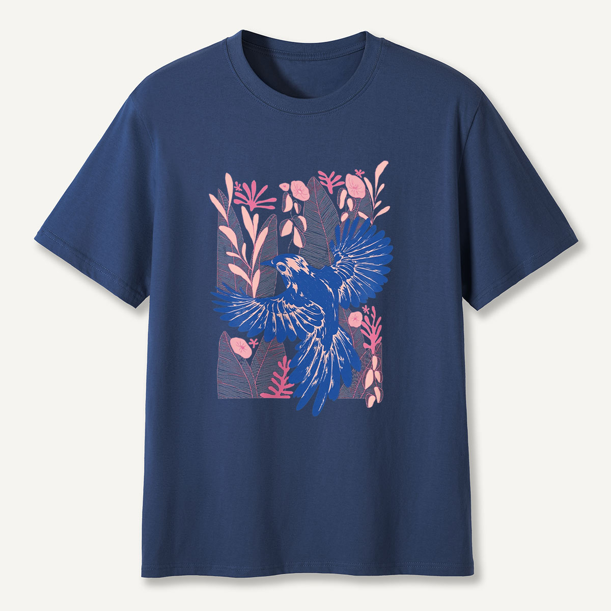 Vintage Blue Bird Botanical T-Shirt
